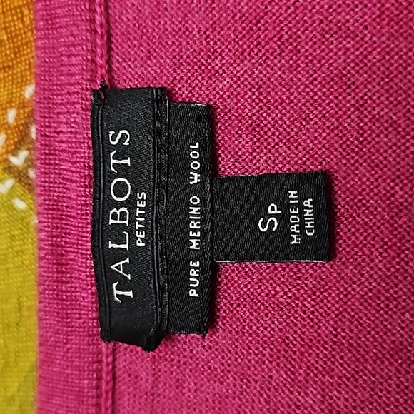 Talbots Petites Pure Merino Wool Pink Sweater, size small - Picture 9 of 11